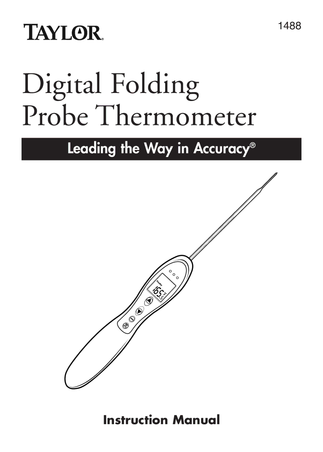 Taylor 1488 instruction manual Digital Folding Probe Thermometer 