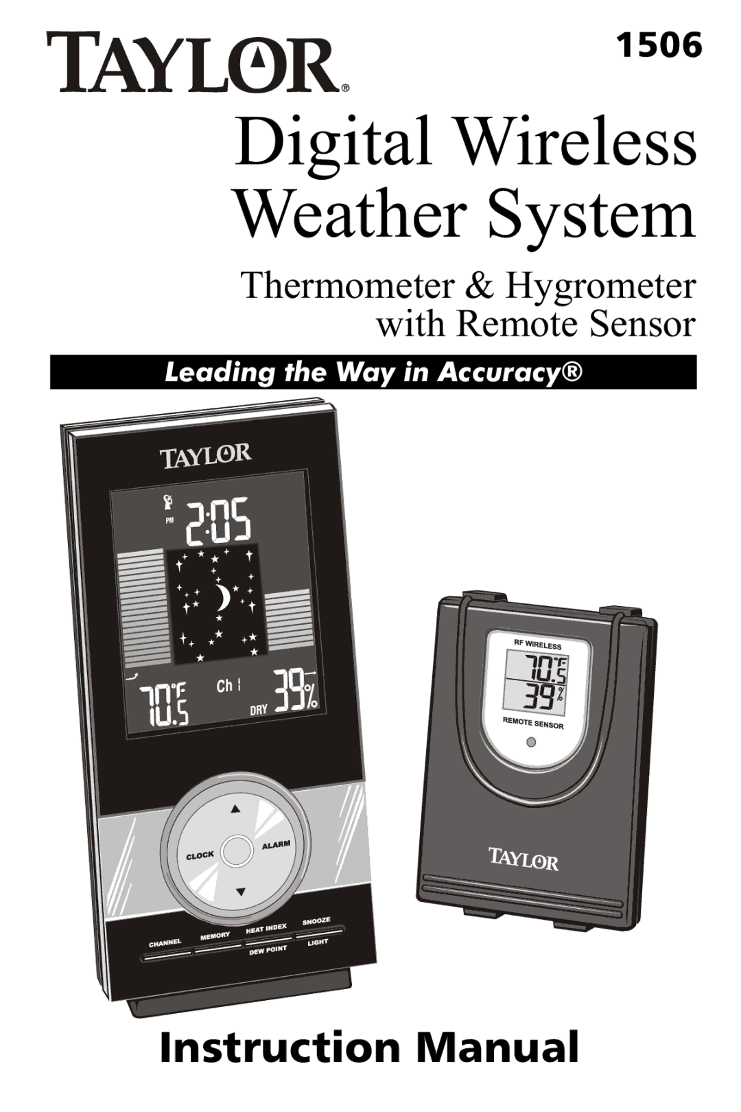 Taylor 1506 instruction manual Digital Wireless Weather System 