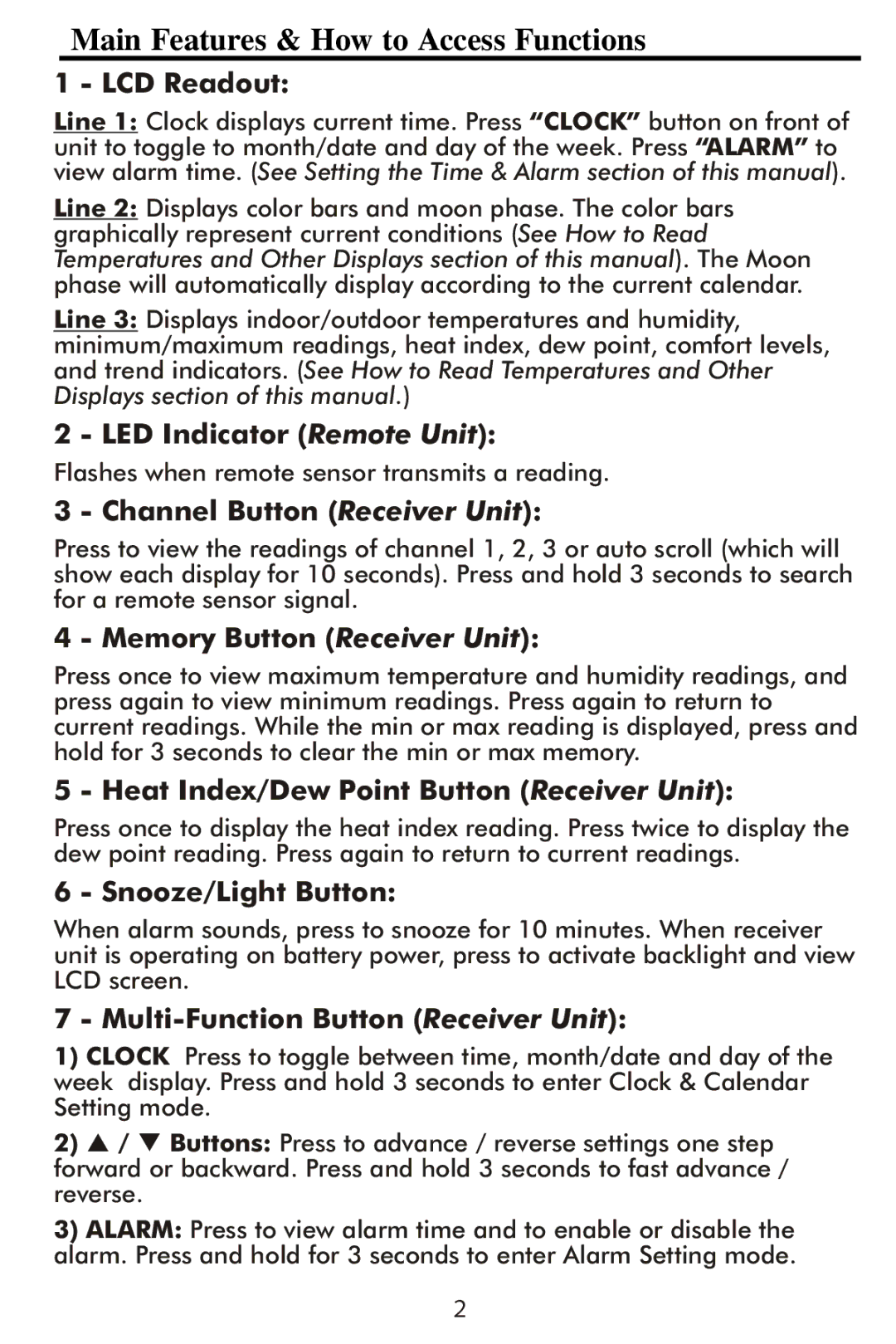 Taylor 1506 instruction manual Main Features & How to Access Functions 