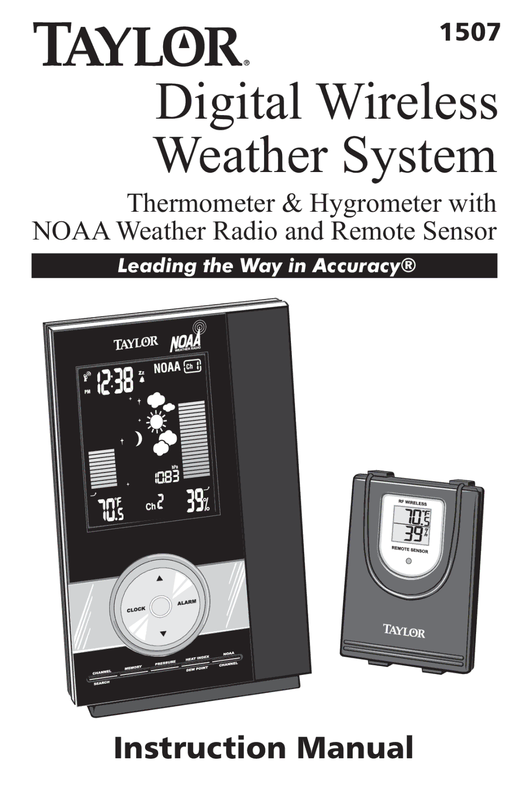 Taylor 1507 instruction manual Digital Wireless Weather System 