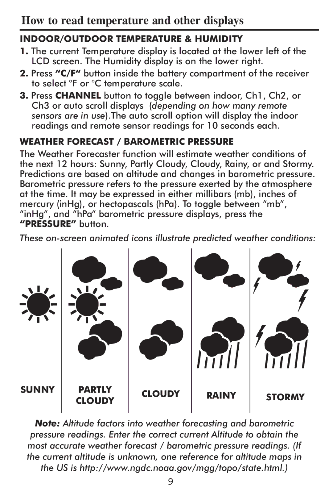 Taylor 1507 instruction manual How to read temperature and other displays 