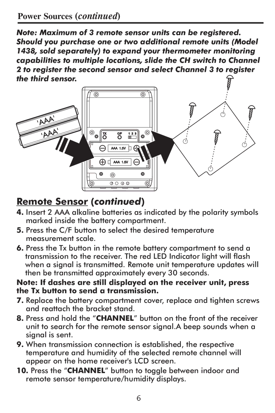 Taylor 1507 instruction manual Remote Sensor 