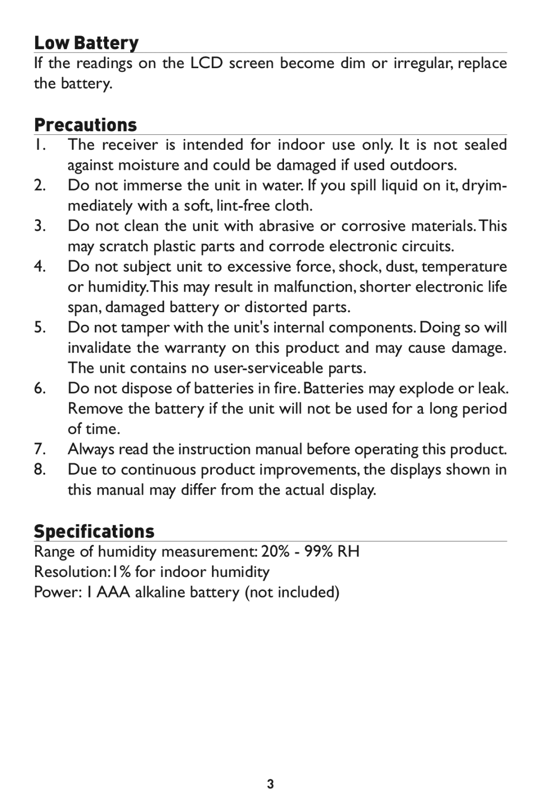 Taylor 1520 instruction manual Autions Specifications 