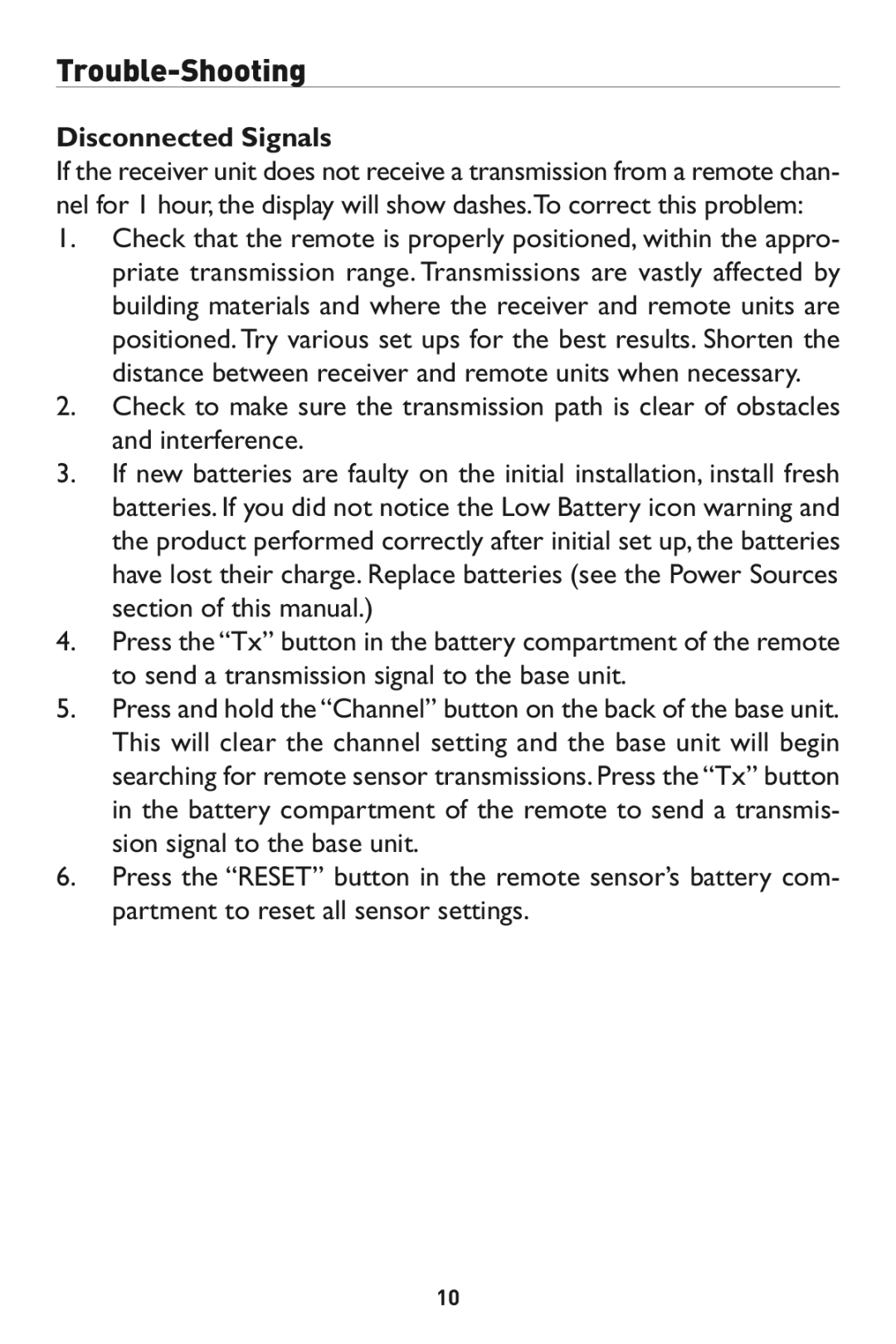 Taylor 1524 instruction manual Disconnected Signals 