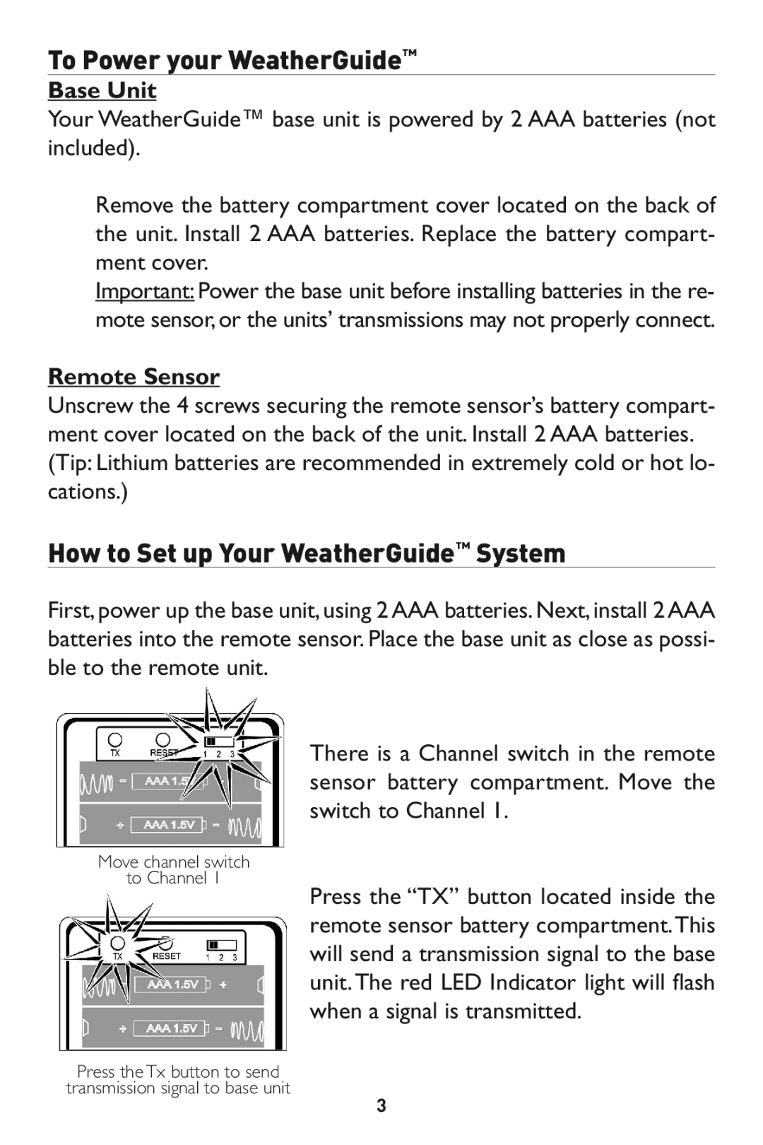 Taylor 1524 instruction manual HowBase toUnitSet up YourWeatherGuide System, Remote S nsor 