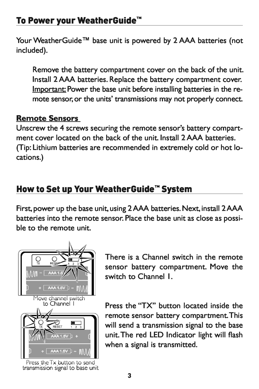 Taylor 1525 instruction manual How to Set up Your WeatherGuide System, Remote S nsors 