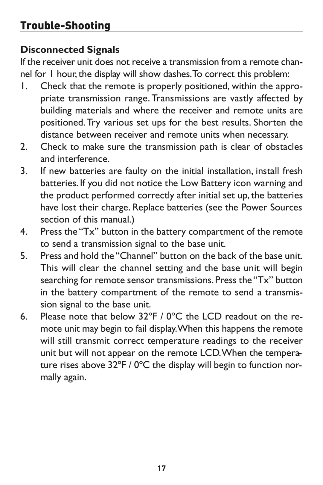 Taylor 1526 instruction manual Disconnected Signals 