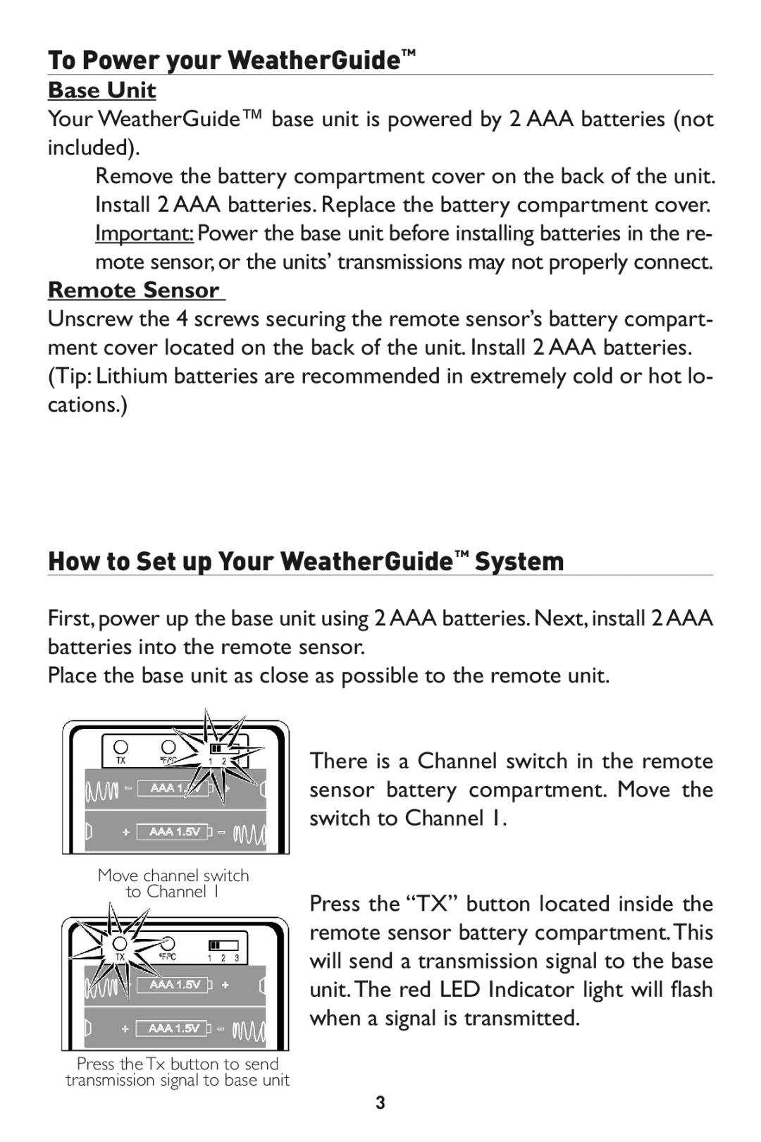 Taylor 1526 instruction manual HowBase toUnitSet up Your WeatherGuide System, Remote S nsor 