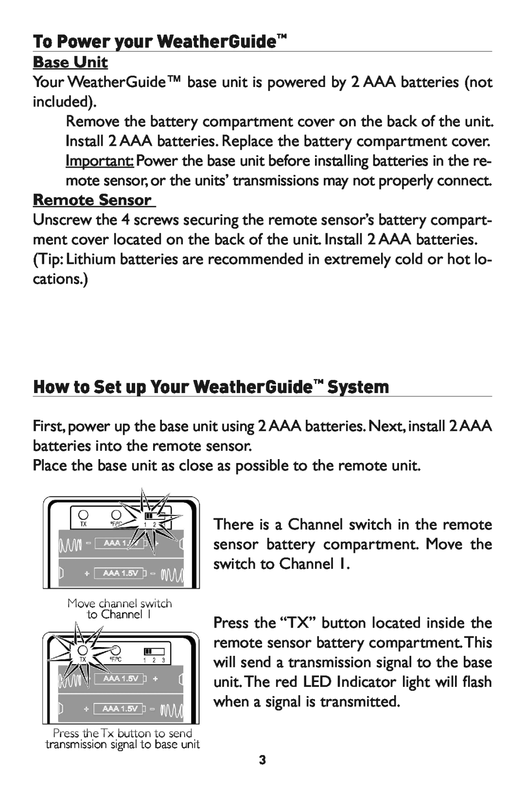 Taylor 1526 instruction manual HowBase toUnitSet up Your WeatherGuide System, Remote S nsor 