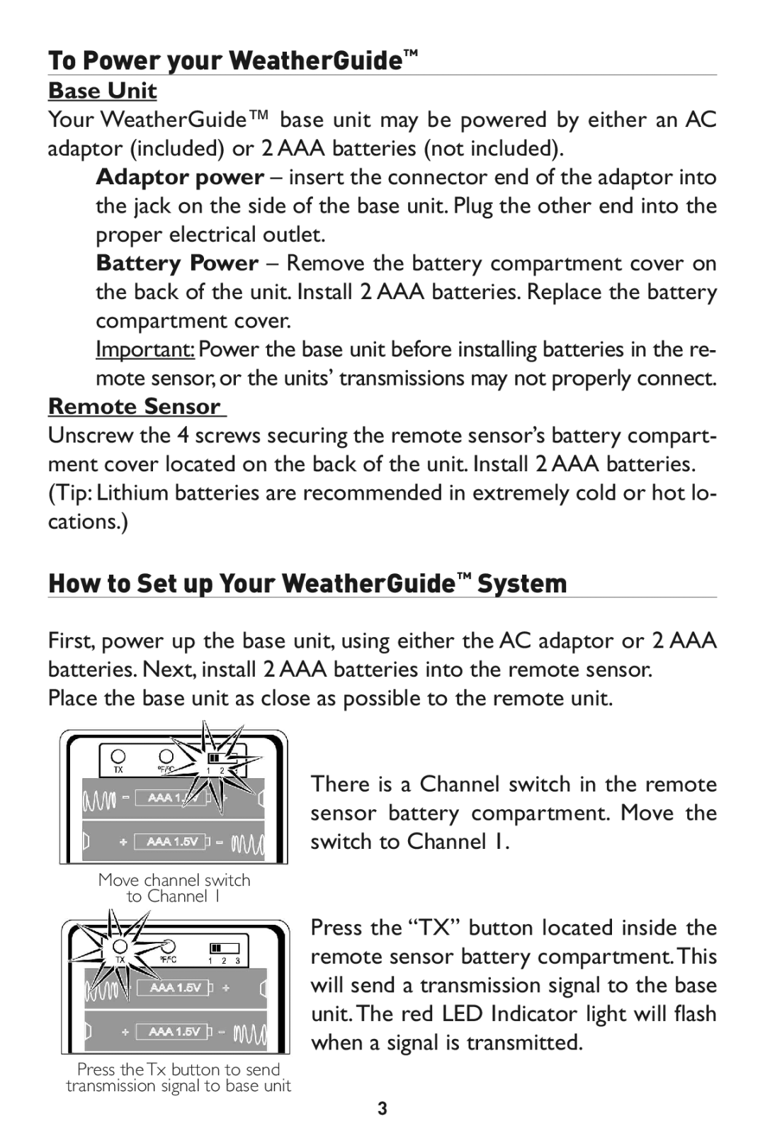 Taylor 1527 instruction manual How to Set up Your WeatherGuide System, Base Unit, Remote S nsor 