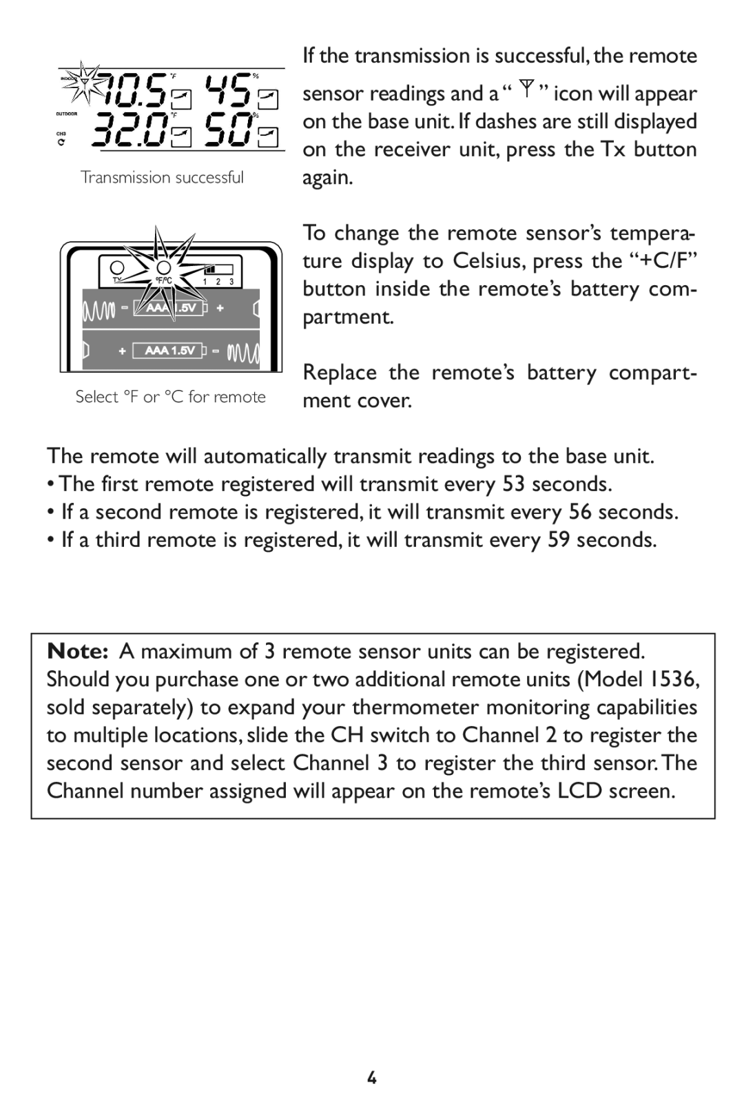 Taylor 1527 instruction manual If the transmission is successful,the remote 