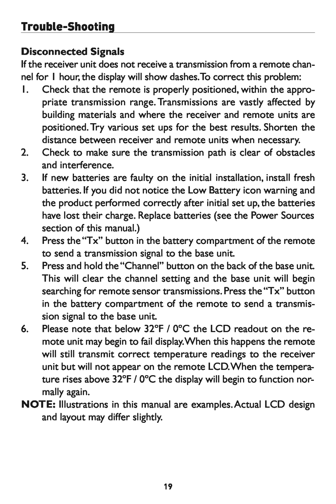 Taylor 1527 instruction manual Disconnected Signals 