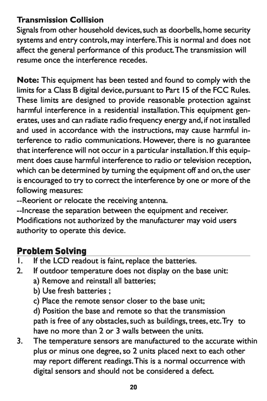 Taylor 1527 instruction manual ProblemSolving, T ansmissi, n Collision, Signals fro 