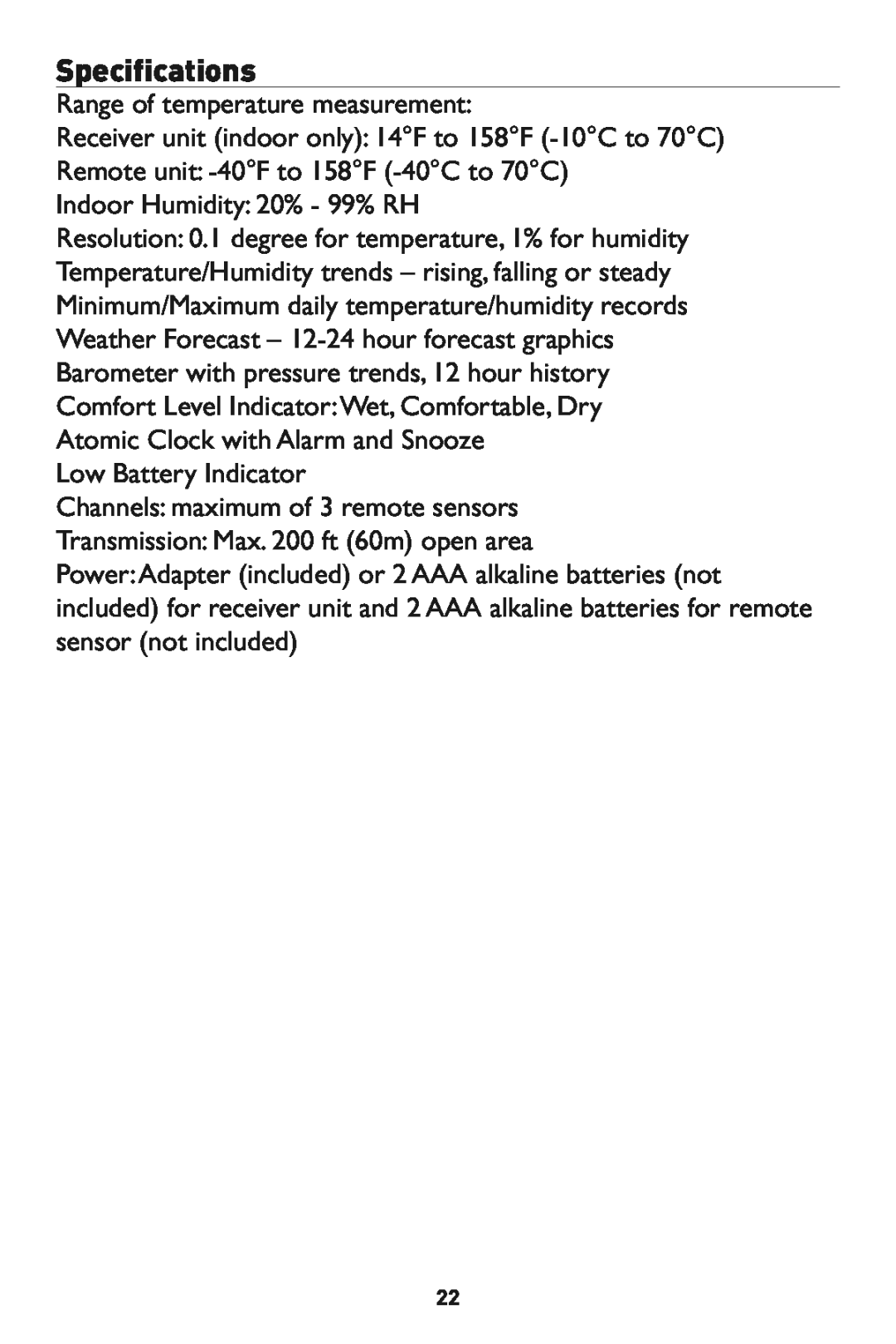 Taylor 1527 instruction manual Range of temperature measurement 