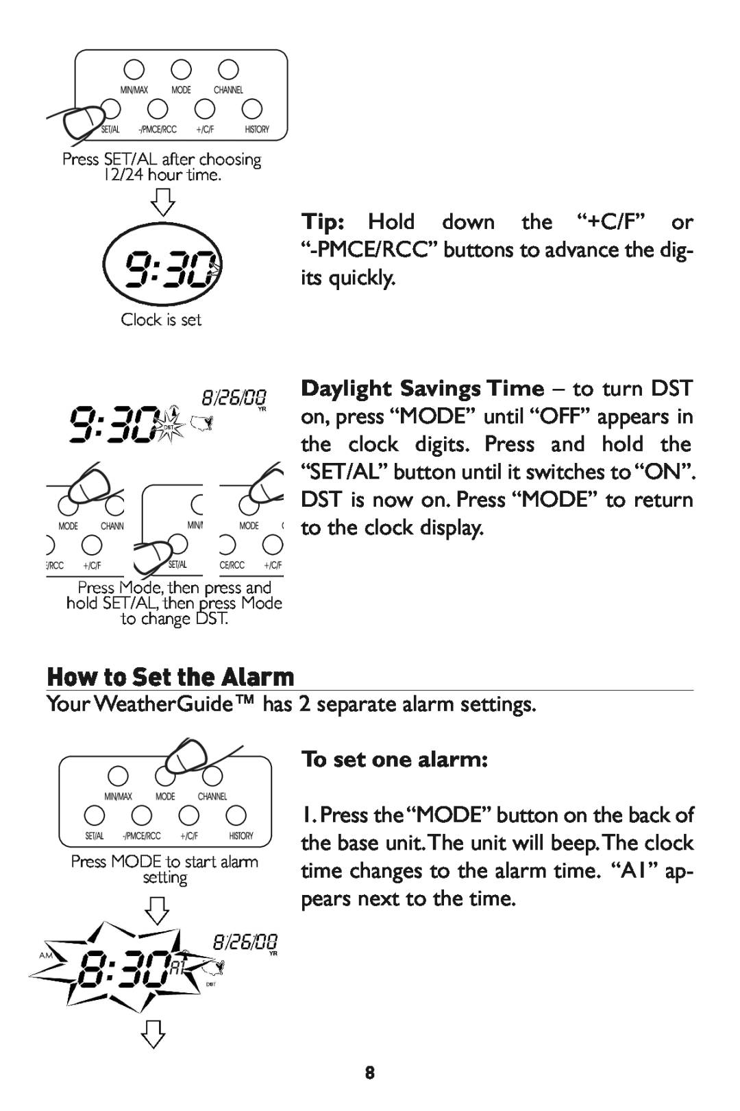 Taylor 1527 instruction manual Toset one alarm 