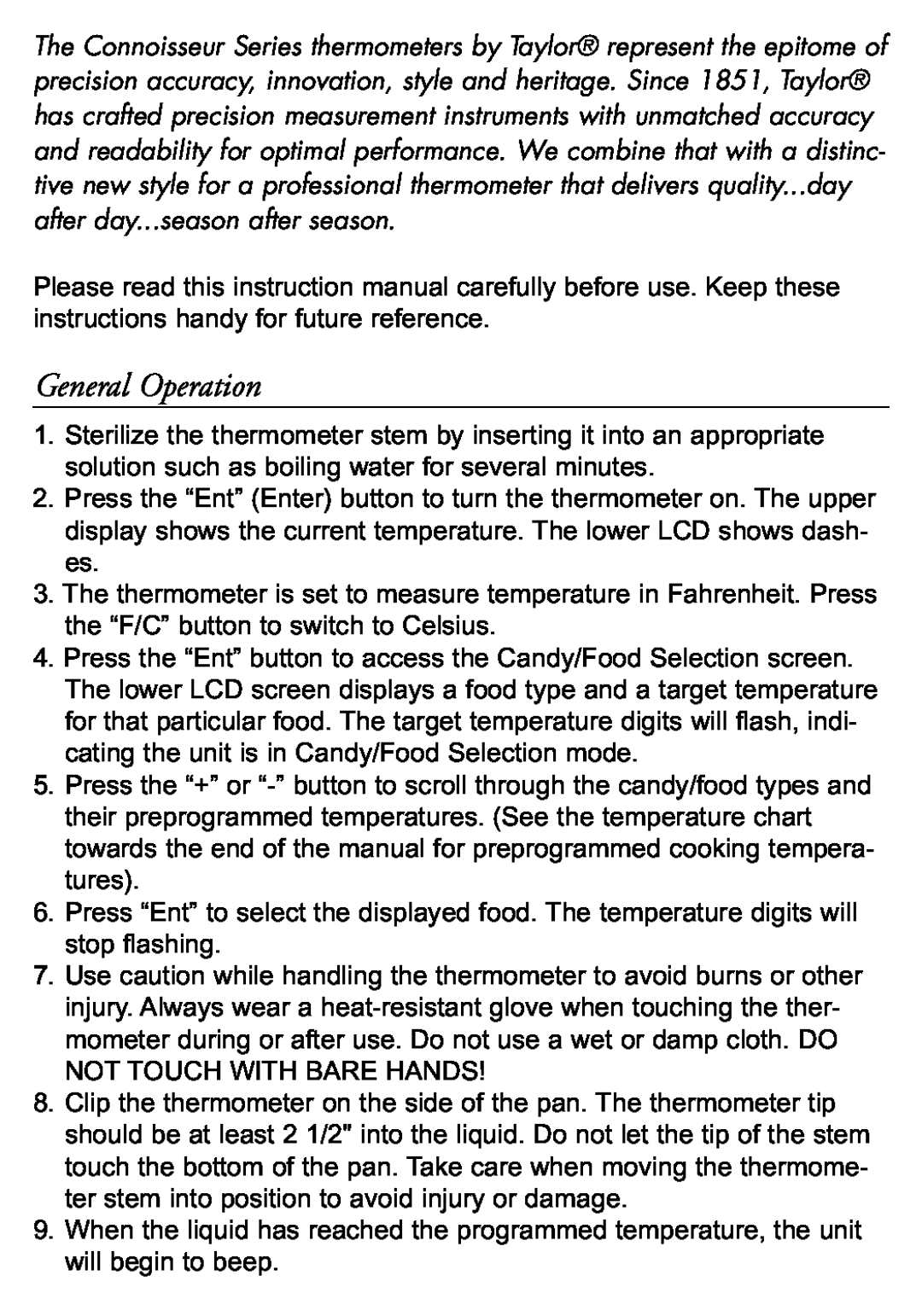 Taylor 519 instruction manual General Operation 
