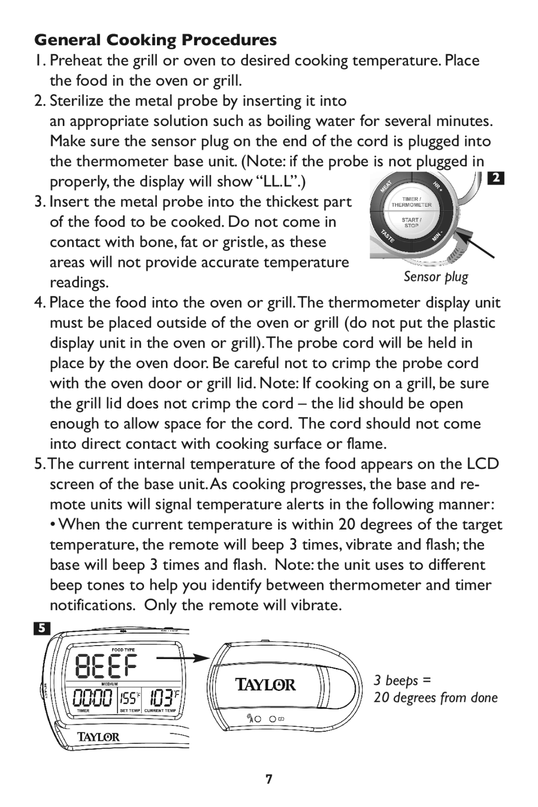 Taylor 1479-21, 532 instruction manual General Cooking Procedures, Readings 