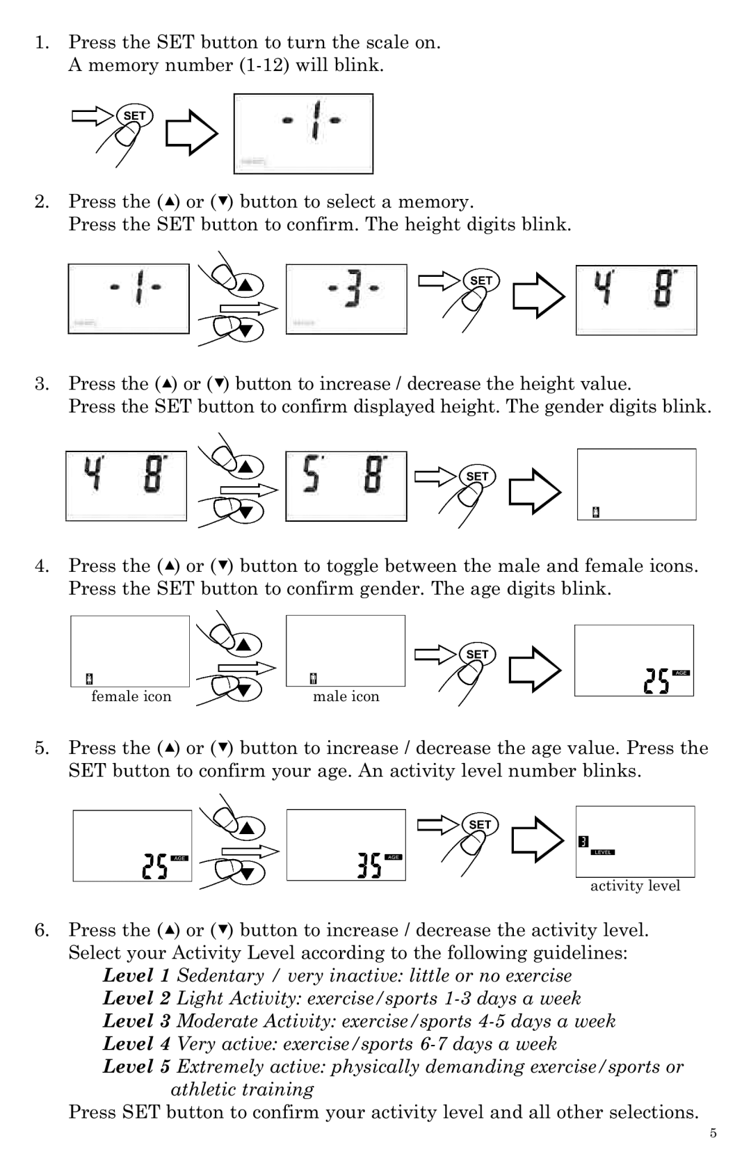 Taylor 7544BL instruction manual Female icon 