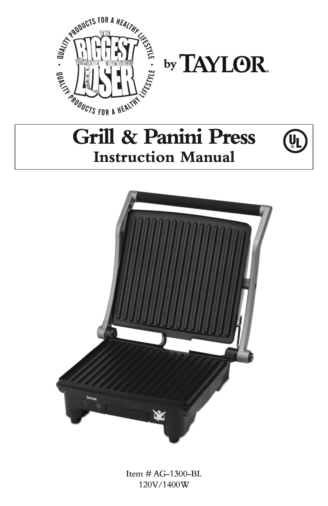 Taylor AG-1300-BL instruction manual Grill & PaniniPress 