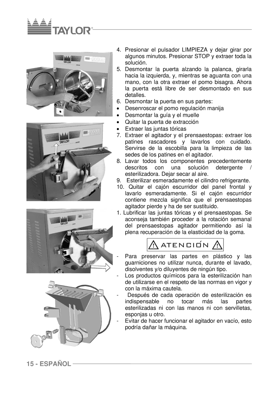 Taylor C118, C116, C117 manuel dutilisation Español 