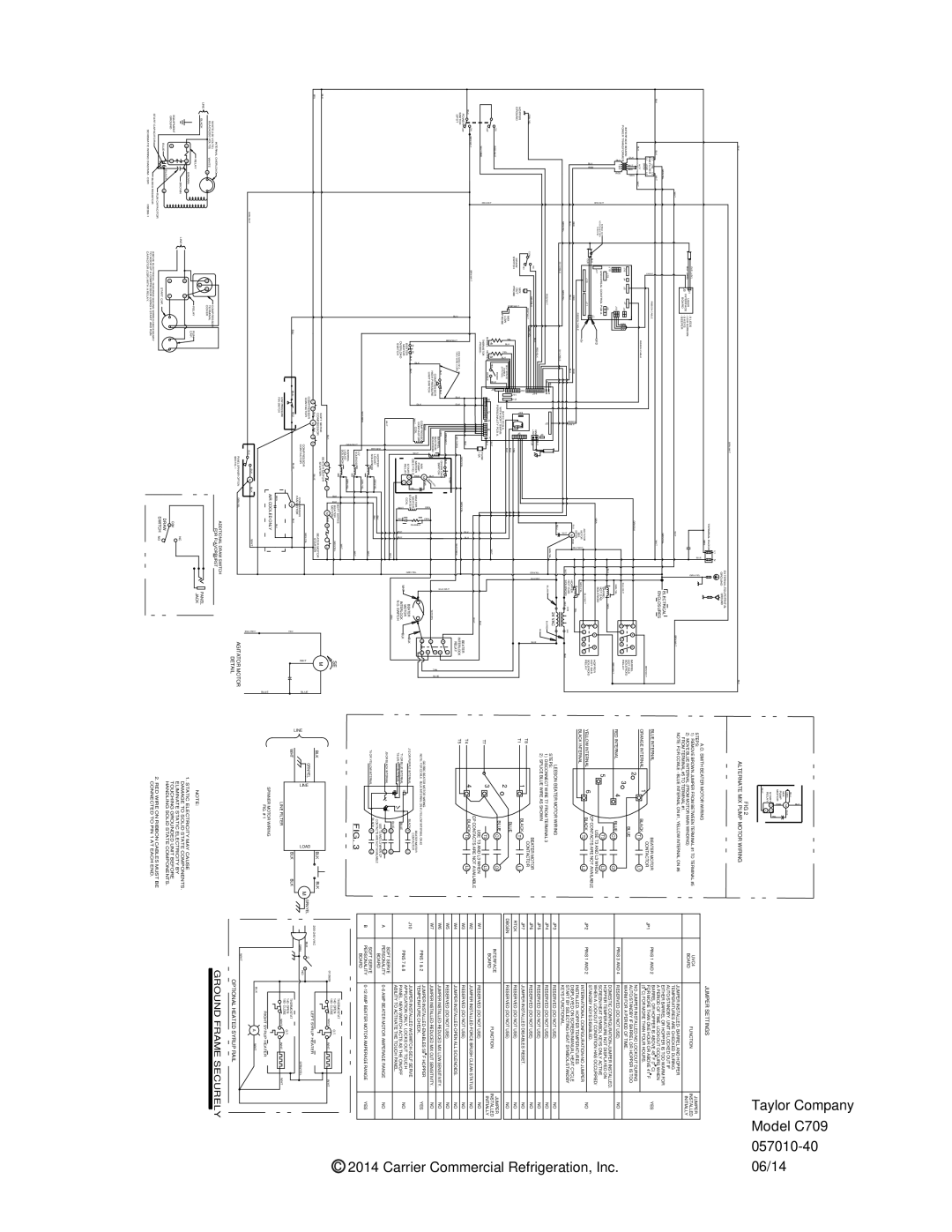 Taylor C709 User LCD Screen, Electrical Enclosures, EMI Filter, Universal Control PCB a Barrel, Solenoid Hopper, BLK Motor 