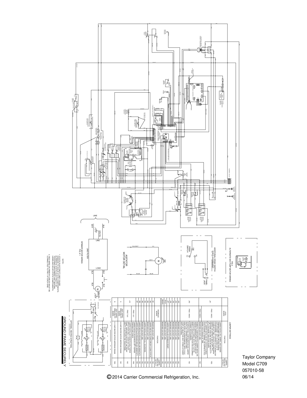 Taylor C717 Start Relay, Hopper Ground, Power OFF Switch Dpdt, Universal Control PCB a, Draw OUT Intfc PCB A. J5 Switch 