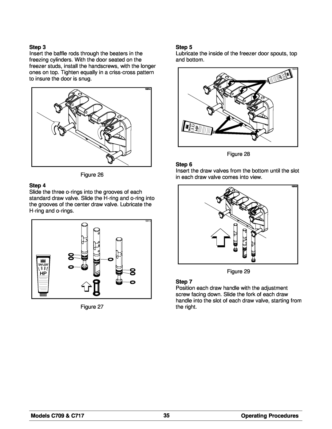 Taylor manual Step, Models C709 & C717, Operating Procedures 