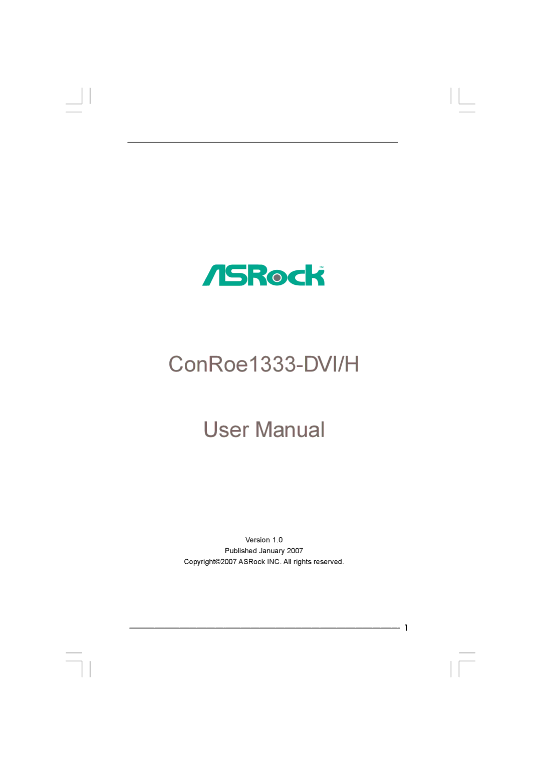 Taylor CONROE1333-DVI/H user manual ConRoe1333-DVI/H 