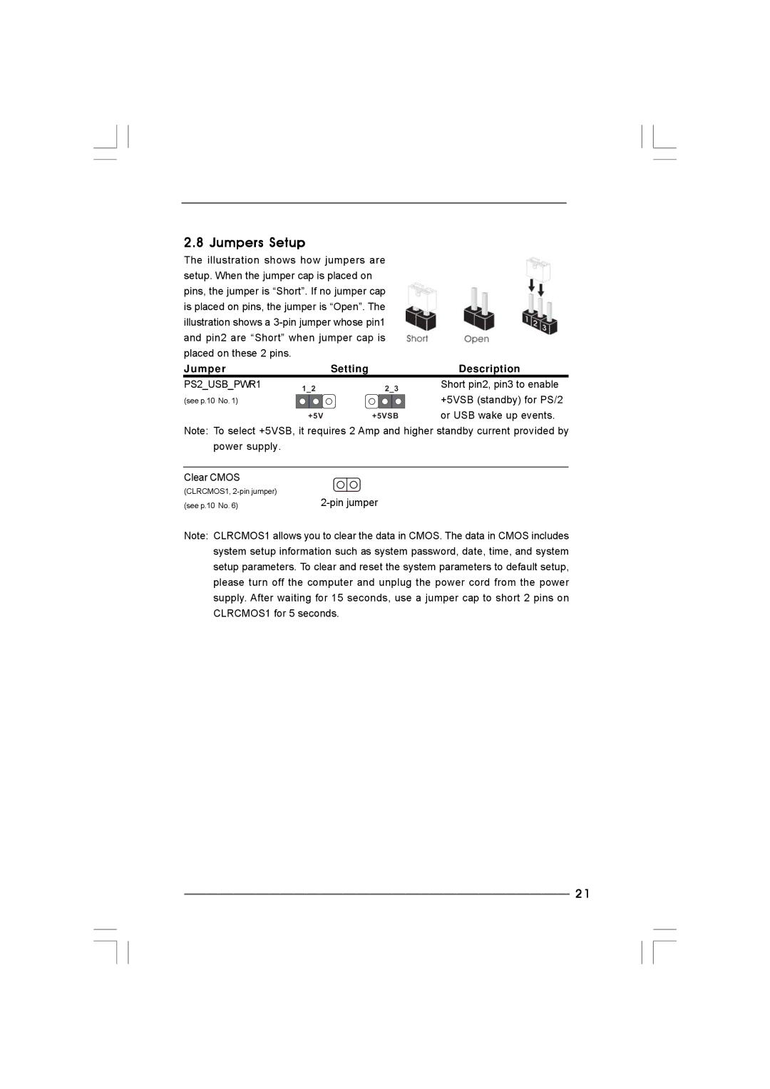 Taylor CONROE1333-DVI/H user manual Jumpers Setup, PS2USBPWR1 