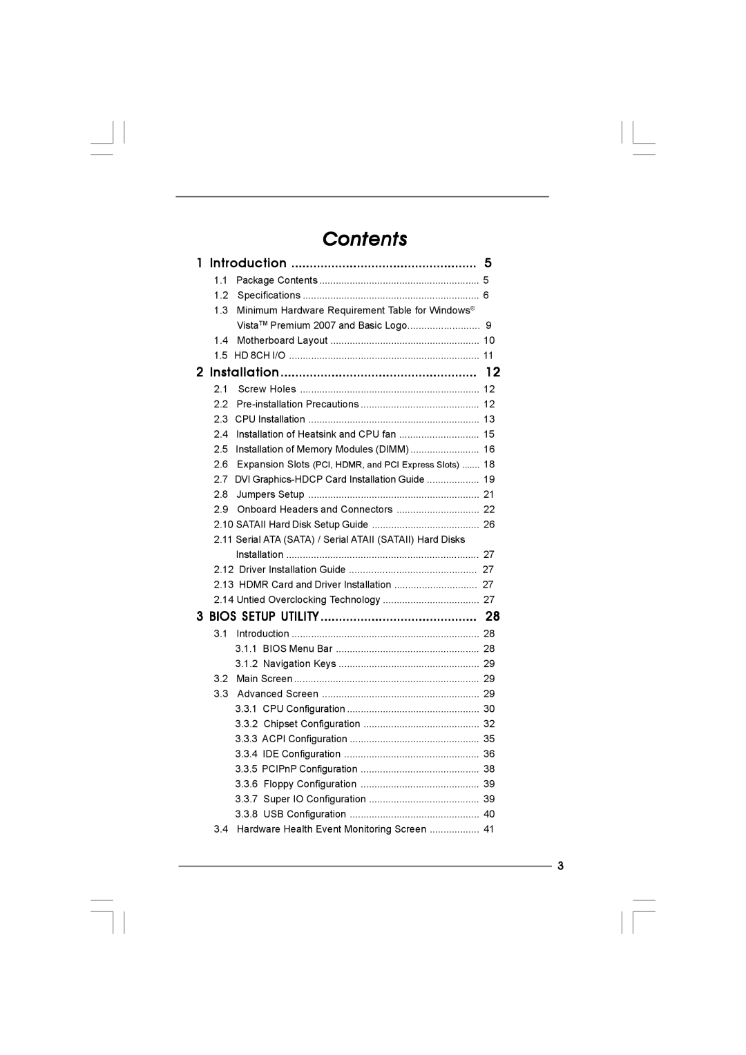 Taylor CONROE1333-DVI/H user manual Contents 