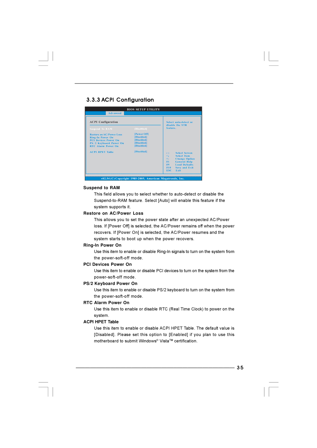 Taylor CONROE1333-DVI/H user manual Acpi Configuration 