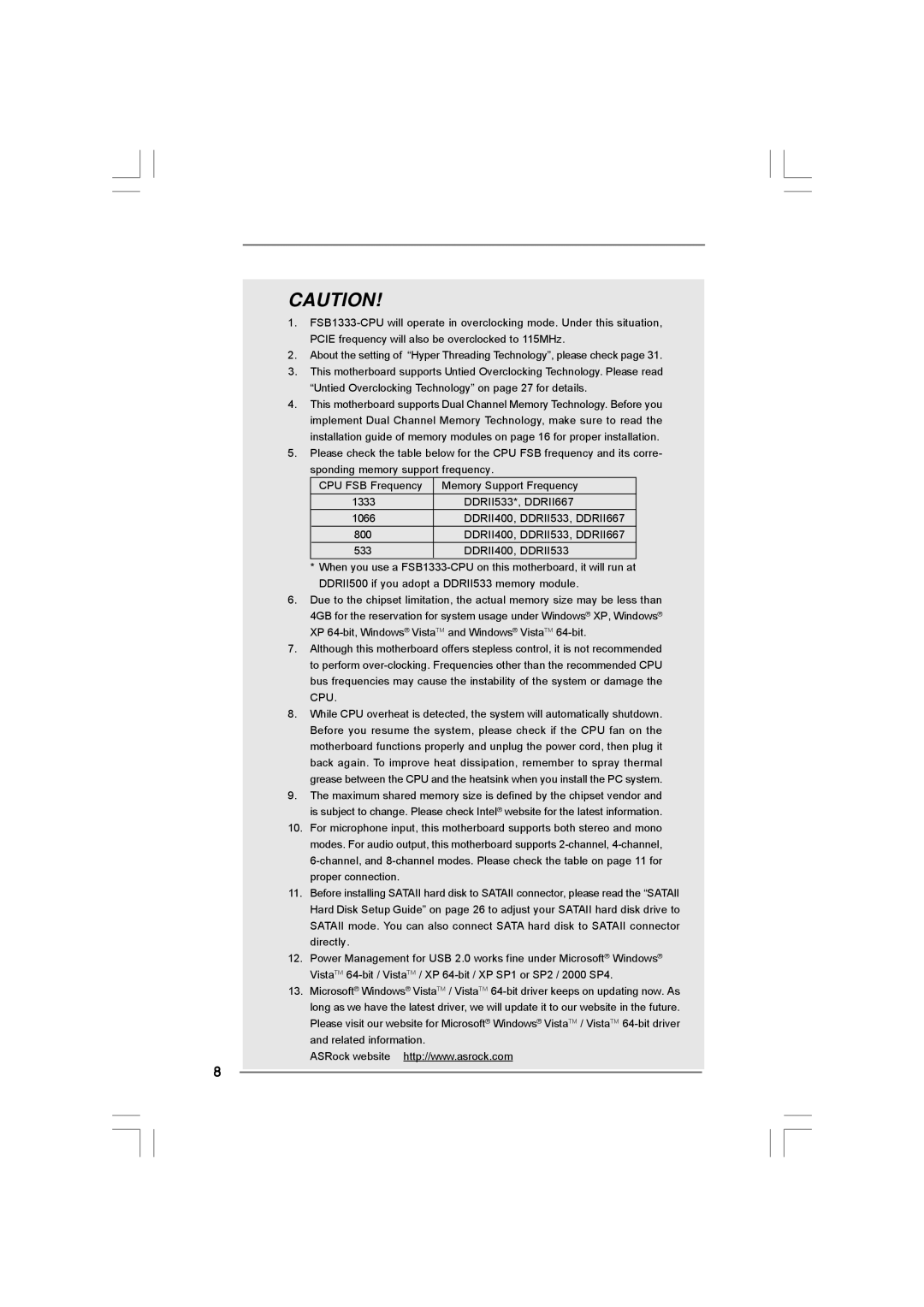 Taylor CONROE1333-DVI/H user manual DDRII533*, DDRII667 