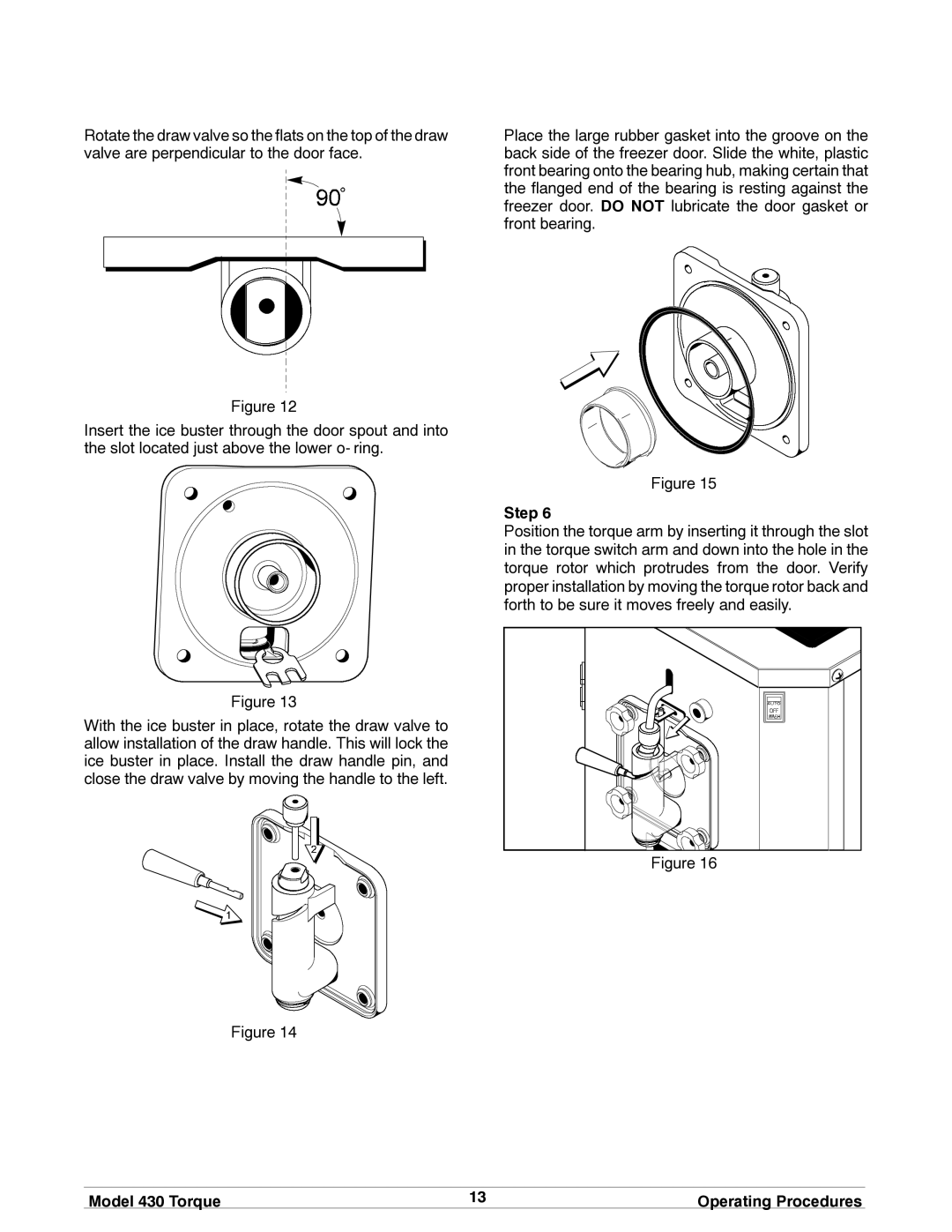 Taylor model 430 torque shake/slush freezer operating instructions Step 