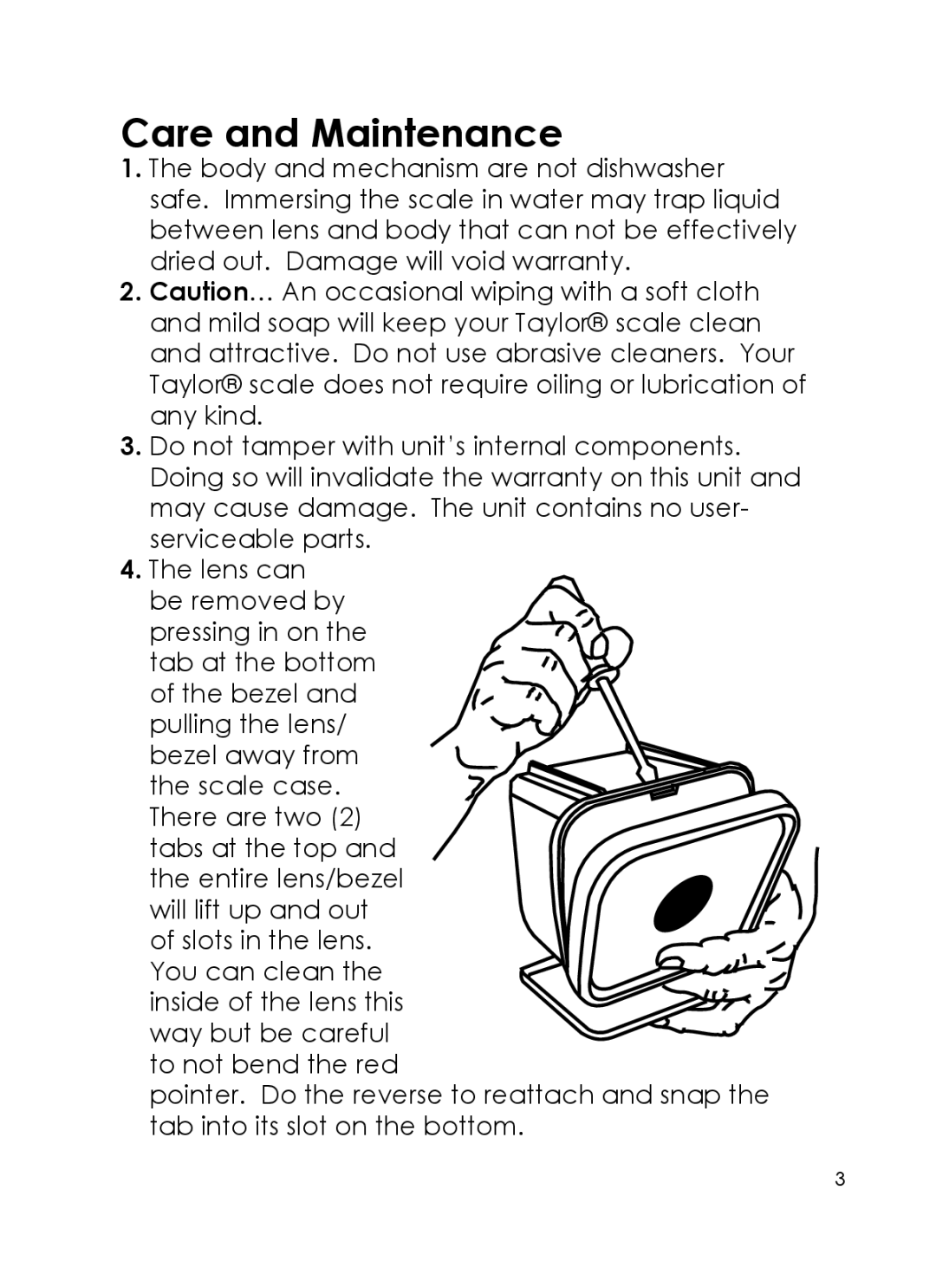 Taylor TP32, TP16FF instruction manual Care and Maintenance 