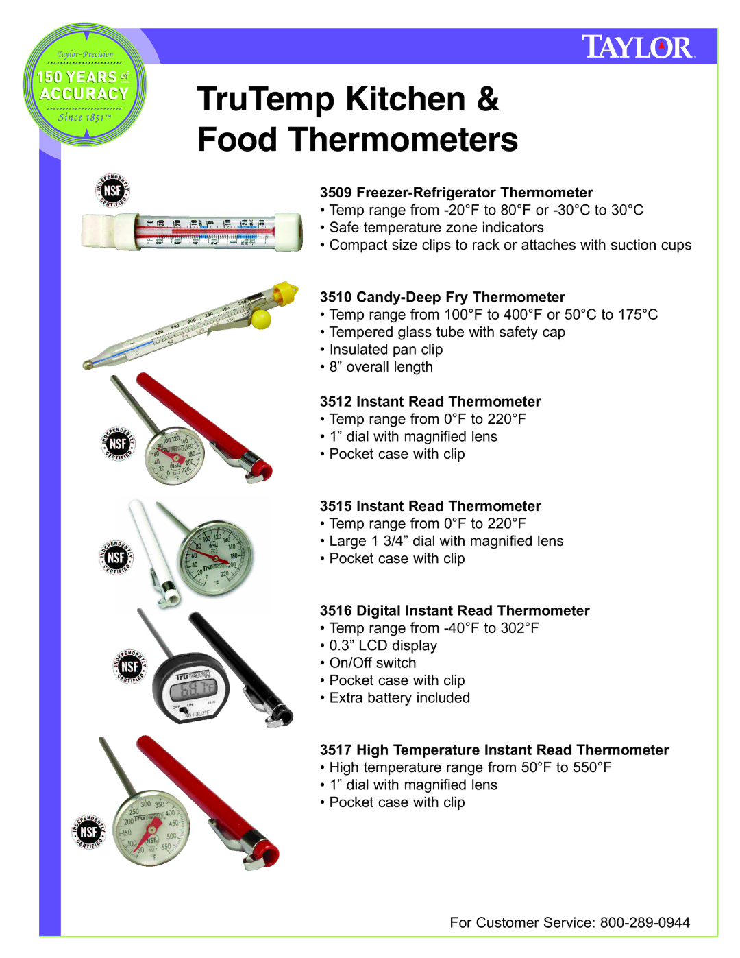 Taylor TruTemp manual Digital Instant Read Thermometer, High Temperature Instant Read Thermometer 