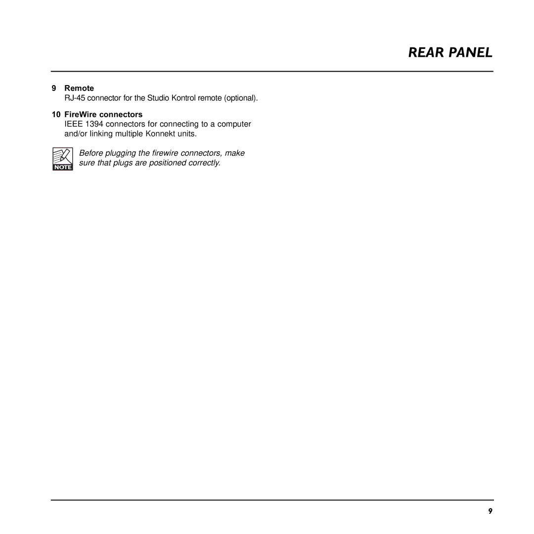 TC electronic SDN BHD 48 user manual Remote, FireWire connectors 