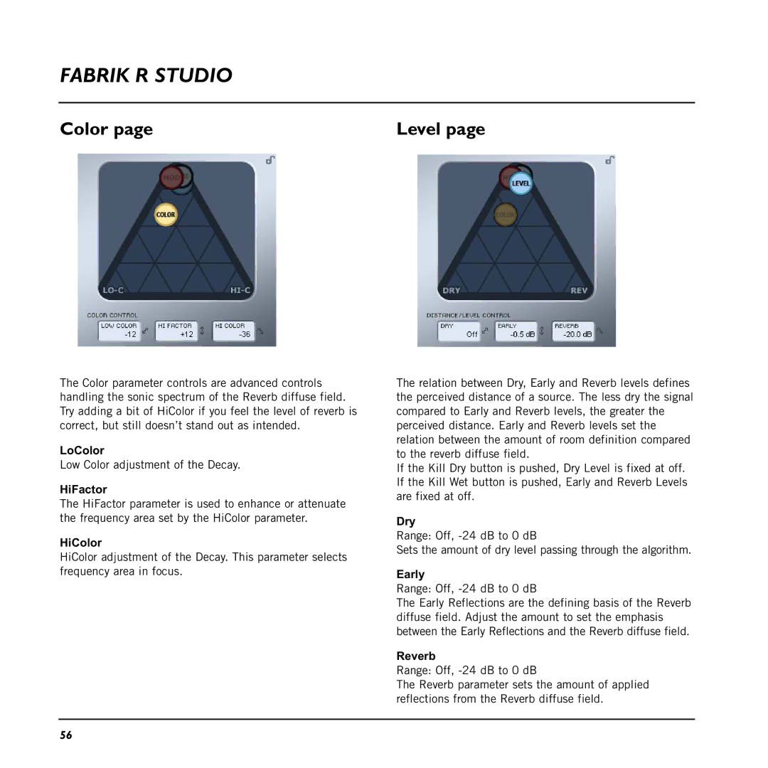 TC electronic SDN BHD 48 user manual Color 