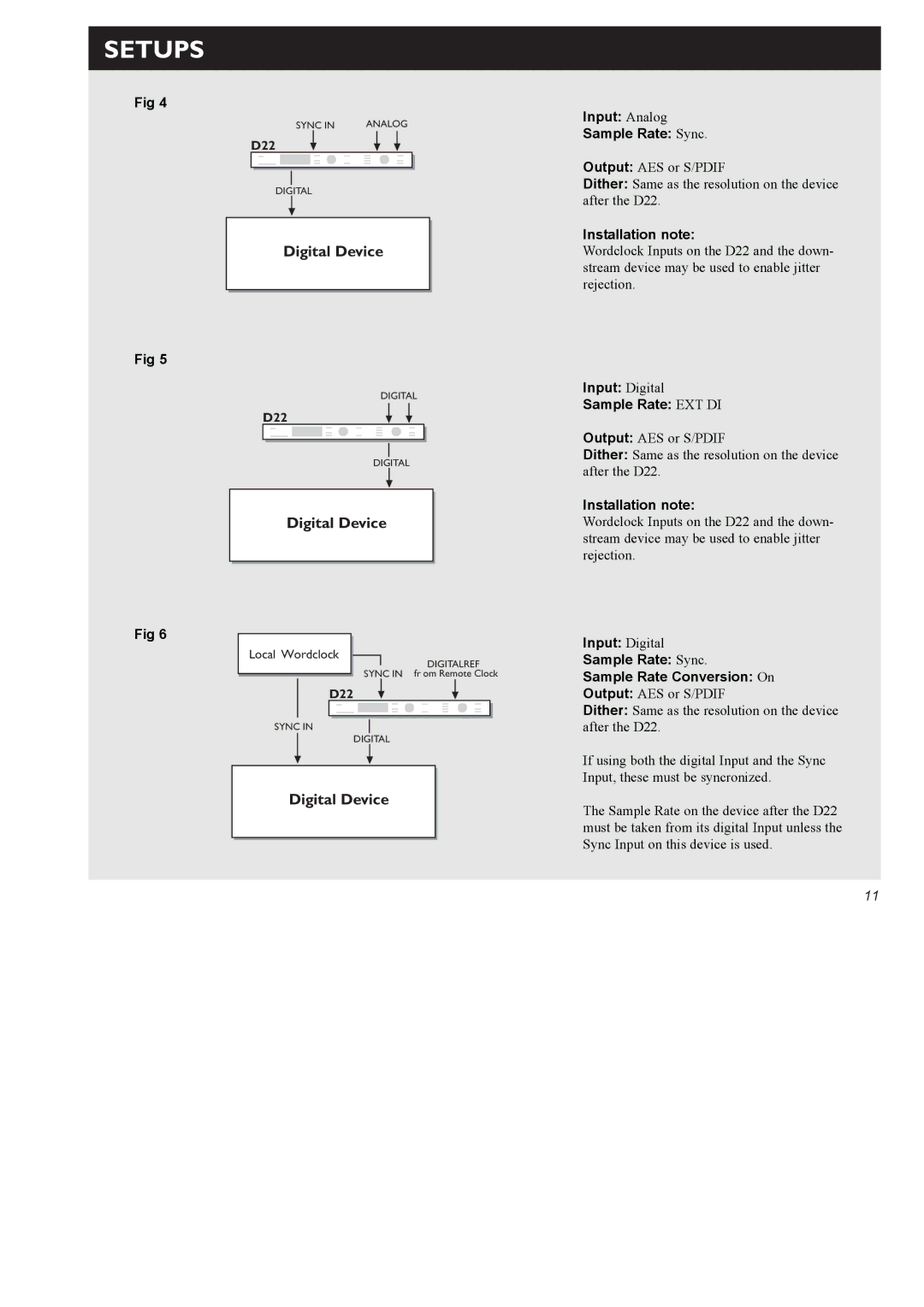 TC electronic SDN BHD D22 user manual Input Analog Sample Rate Sync, Input Digital Sample Rate EXT DI 