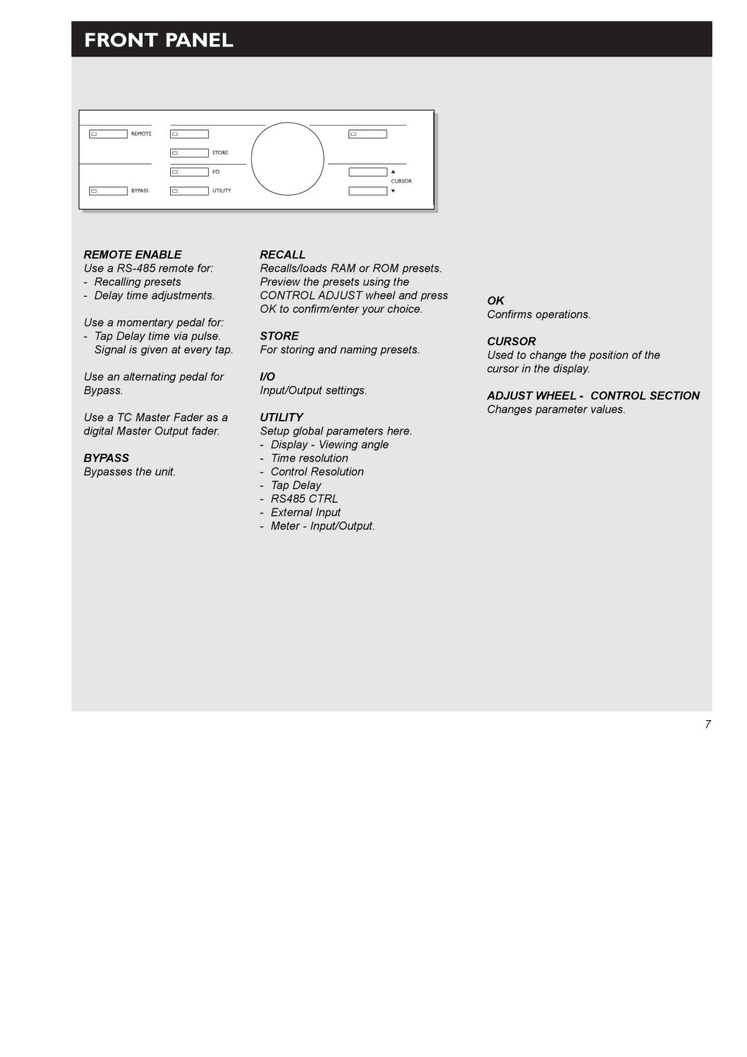 TC electronic SDN BHD D22 user manual Bypass 