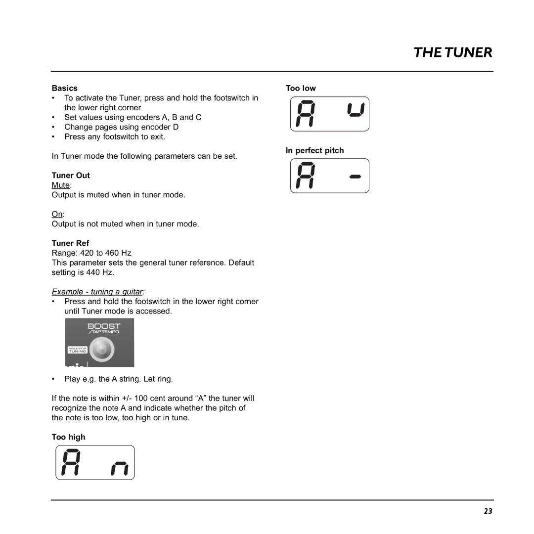 TC electronic SDN BHD G-Natural user manual Tuner 