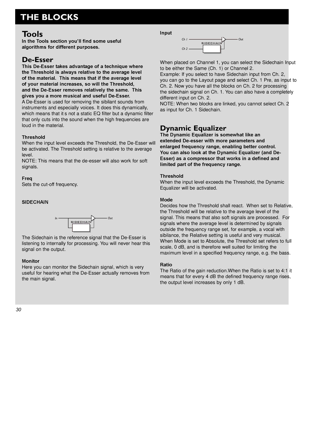 TC electronic SDN BHD Gold Channel user manual De-Esser, Dynamic Equalizer 