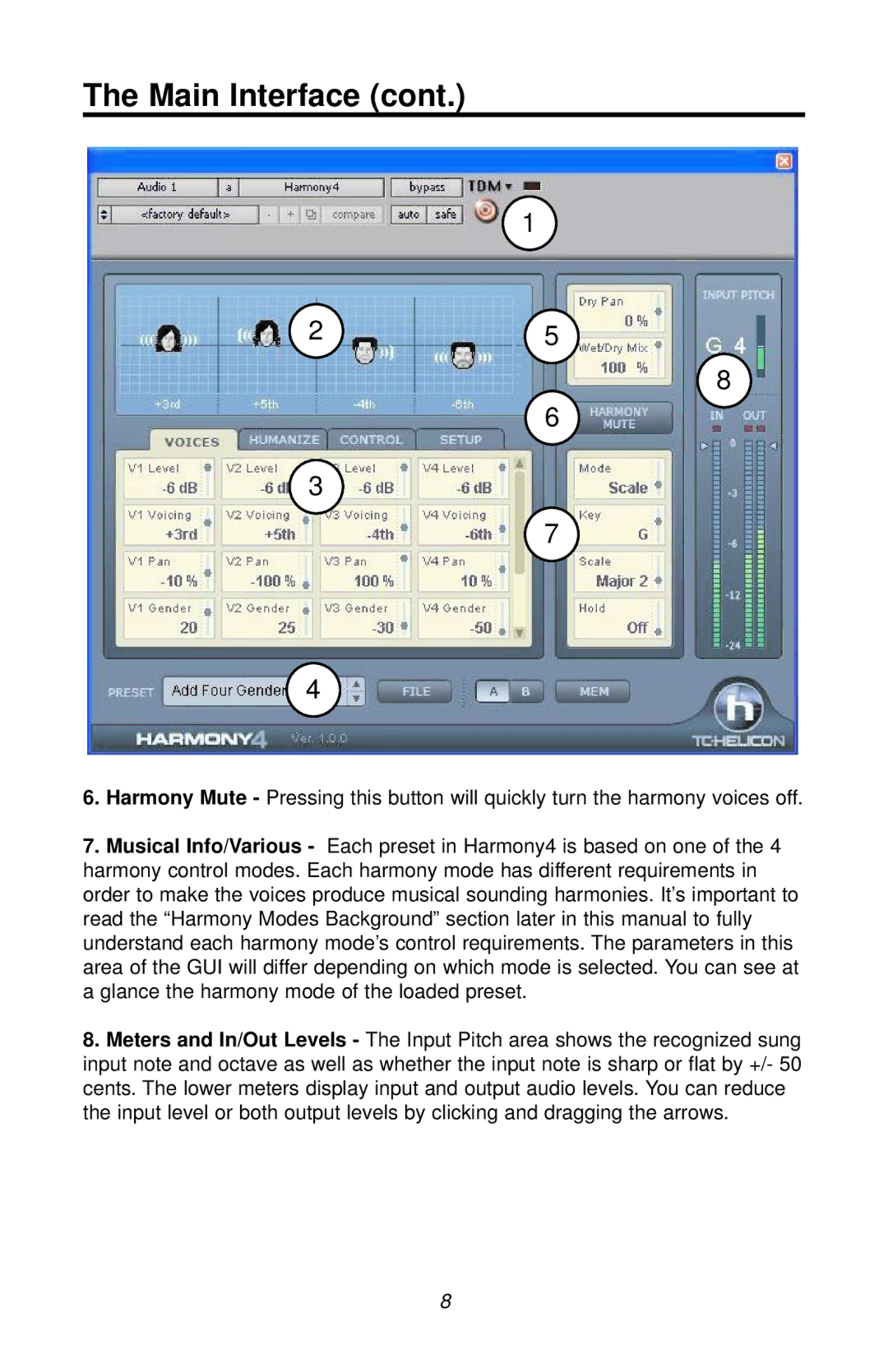 TC electronic SDN BHD Harmony4 user manual Main Interface 