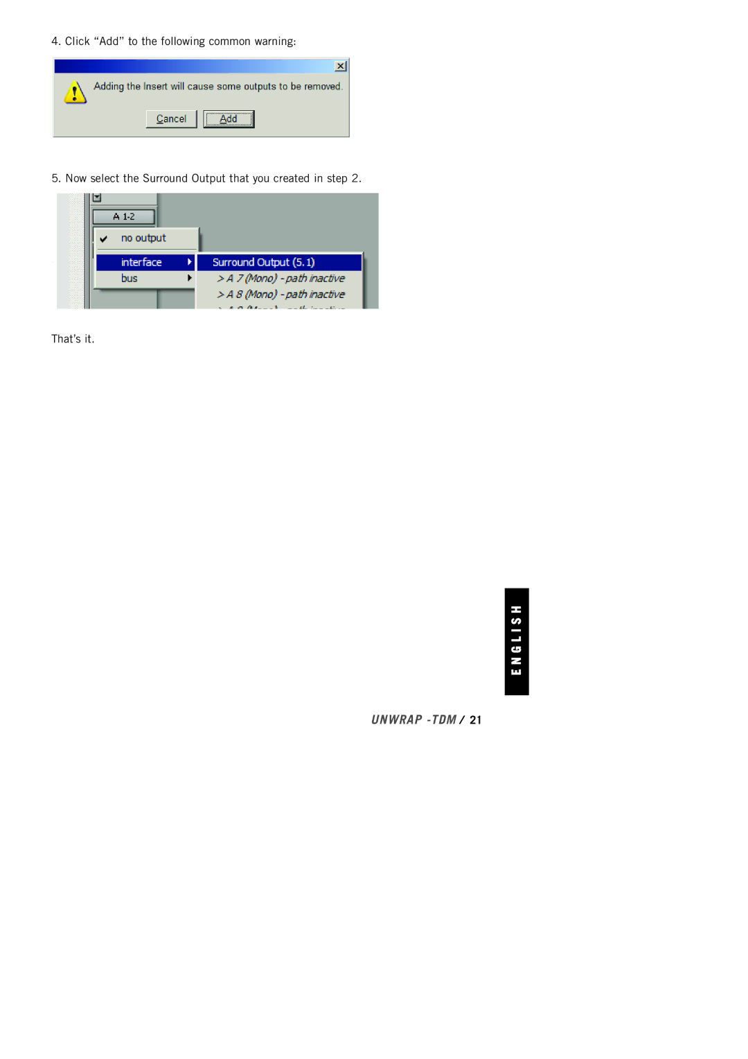 TC electronic SDN BHD Home Stereo System manual Unwrap -TDM /21 