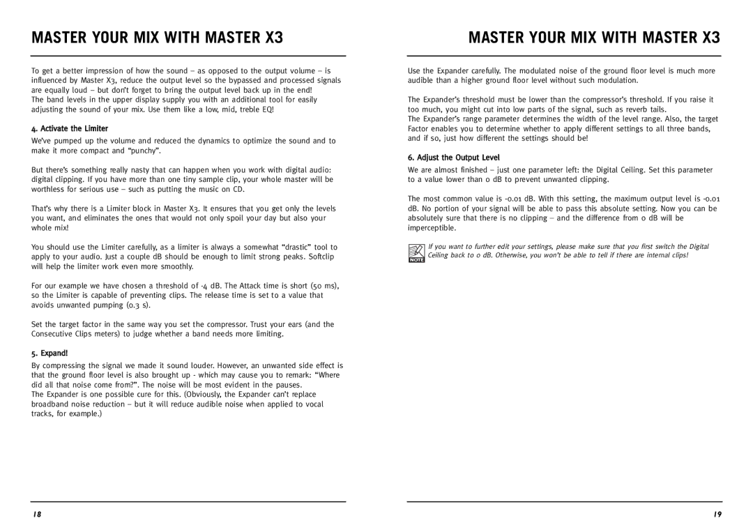 TC electronic SDN BHD Master X3 manual Master Your MIX with Master 