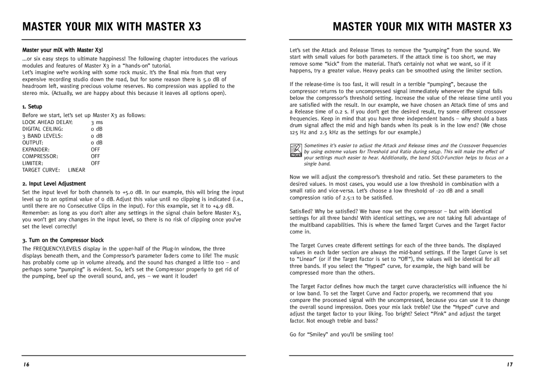 TC electronic SDN BHD Master X3 manual Master Your MIX with Master 