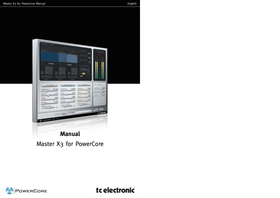 TC electronic SDN BHD manual Master X3 for PowerCore Manual, English 