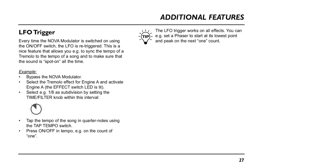 TC electronic SDN BHD NM-1 user manual LFO Trigger, Example 