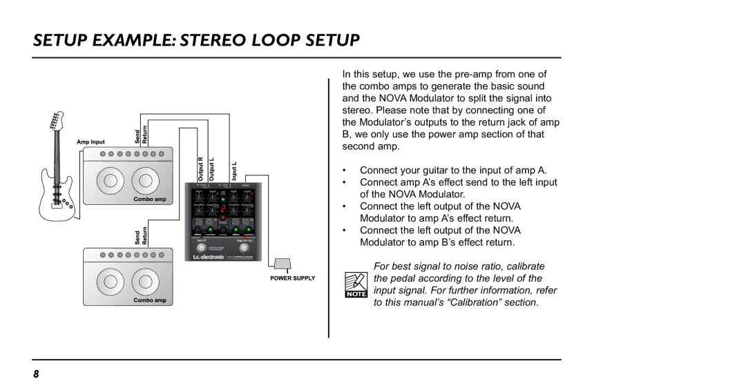 TC electronic SDN BHD NM-1 user manual Setup Example Stereo Loop Setup 