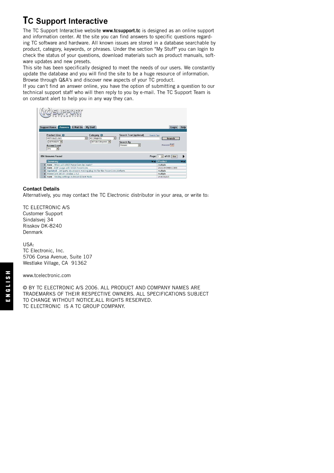 TC electronic SDN BHD NonLin2 manual TC Support Interactive 