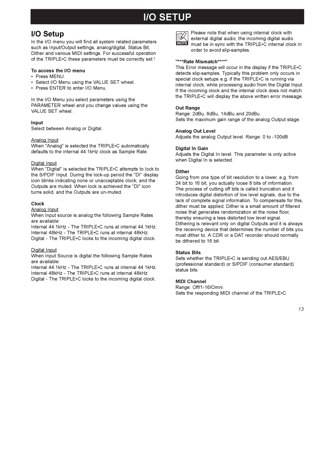 TC electronic SDN BHD SDN BHD user manual Setup 